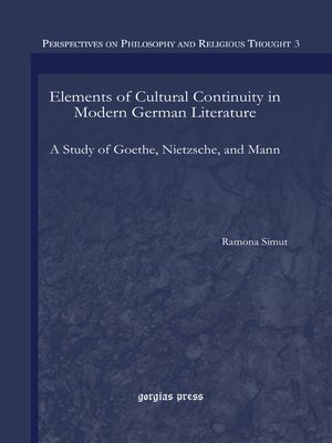 cover image of Elements of Cultural Continuity in Modern German Literature